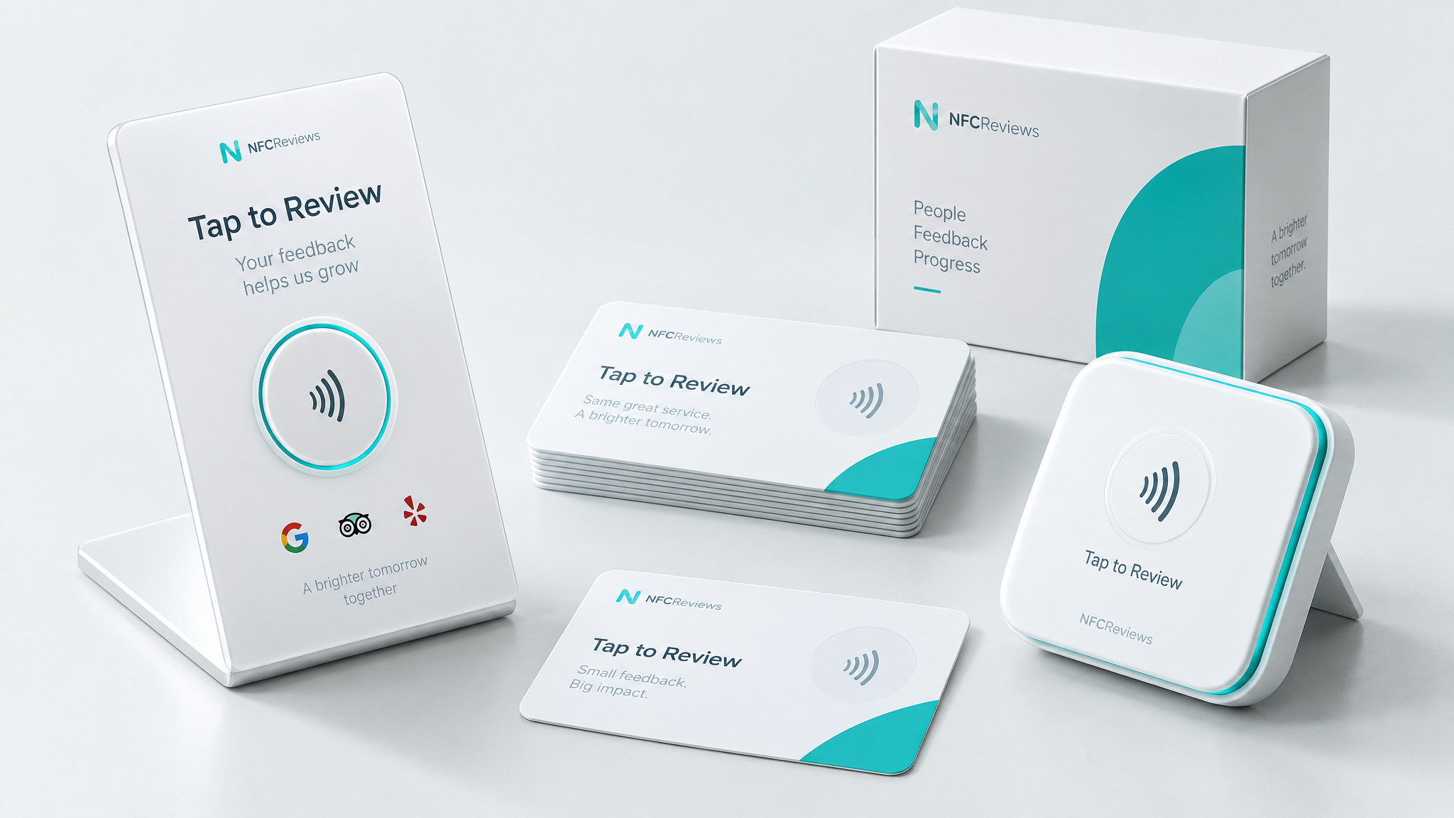 NFC-Produkte: Aufsteller, Karten und Tags für Bewertungen und digitale Profile